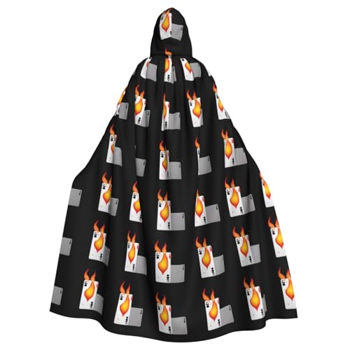 WHJSHOP Umhang mit zwei beleuchteten Pokerkarten für Erwachsene, Kapuzenumhang für Halloween, Rollenspiele und Kostümpartys von WHJSHOP