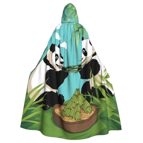 WHJSHOP Umhang mit zwei niedlichen großen Pandas mit Kapuze für Erwachsene, für Halloween, Rollenspiel-Kostüme und Themenpartys von WHJSHOP