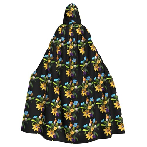 WHJSHOP Unbloomed Buds Prints Kapuzenumhang für Erwachsene, für Halloween, Rollenspiele und Kostümpartys von WHJSHOP