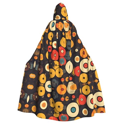 WHJSHOP Vintage-Vinyl-Schallplattenbild, Erwachsenen-Umhang mit Kapuze, Umhang für Halloween, Rollenspiel-Kostüme und Themenpartys WHJSHOP Vintage-Vinyl-Schallplattenbild, Erwachsenen-Umhang mit Kapuze, Umhang für Halloween, Rollenspiel-Kostüme und Themenpartys von WHJSHOP