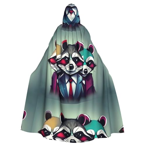WHJSHOP Waschbärenbild, Halloween, Erwachsenen-Kapuzenumhang, Herren- und Damenbekleidung, Mantel, Rollenspiel von WHJSHOP