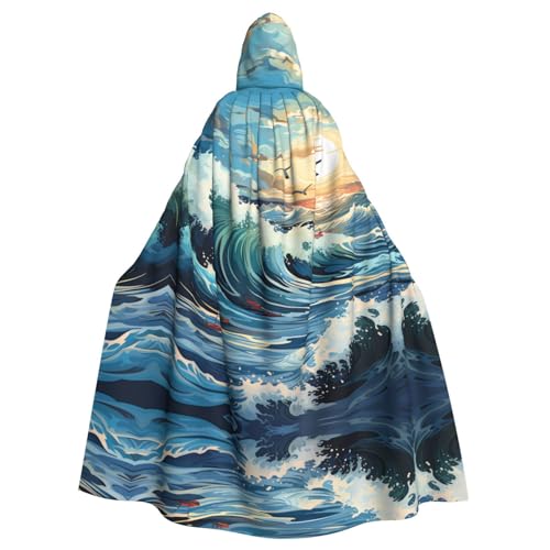 WHJSHOP Wave Segelboot Möwe Bild Erwachsene Kapuzenumhang Umhang Umhang für Halloween, Rollenspiele Kostüme und Themenpartys von WHJSHOP