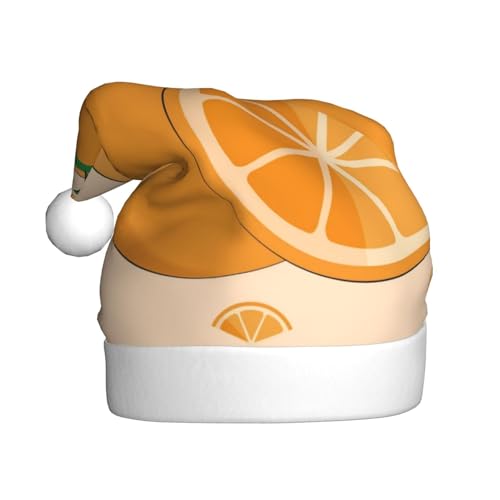 WHJSHOP Weihnachtsmütze für Erwachsene – hochwertiger Stoff für Feiertage, Partys und Kostümveranstaltungen, Cartoon-Druck, frische orangefarbene Drucke von WHJSHOP
