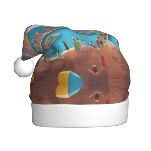WHJSHOP Weihnachtsmütze für Erwachsene – hochwertiger Stoff für Feiertagspartys und Kostümveranstaltungen, Pool-Party, Kreuzfahrtschiff-Drucke von WHJSHOP