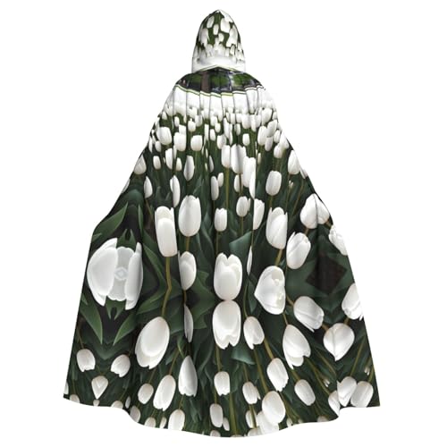 WHJSHOP Weiße Tulpen Blumen Bild Halloween Erwachsene Kapuzenumhang Männer und Frauen Kleidung Mantle Rollenspiel WHJSHOP Weiße Tulpen Blumen Bild Halloween Erwachsene Kapuzenumhang Männer und Frauen Kleidung Mantle Rollenspiel von WHJSHOP