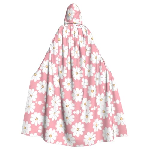 WHJSHOP Weißer Chrysanthemen-Umhang mit Kapuze für Erwachsene, für Halloween, Rollenspiele und Kostümpartys von WHJSHOP