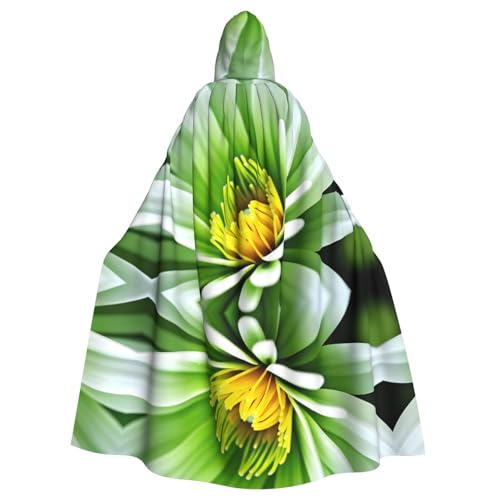 WHJSHOP Weißer Hawaii-Blumenmuster-Umhang mit Kapuze für Erwachsene, für Halloween, Rollenspiele und Kostümpartys von WHJSHOP