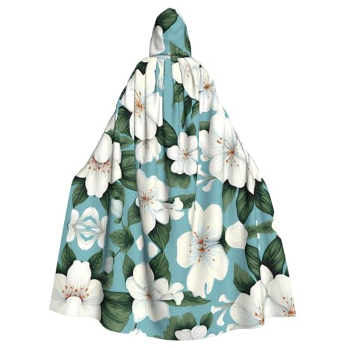 WHJSHOP Weißes Hawaii-Blumenbild, Erwachsenen-Umhang mit Kapuze, Umhang für Halloween, Rollenspiel-Kostüme und Themenpartys WHJSHOP Weißes Hawaii-Blumenbild, Erwachsenen-Umhang mit Kapuze, Umhang für Halloween, Rollenspiel-Kostüme und Themenpartys von WHJSHOP