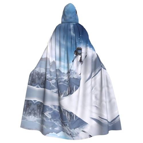 WHJSHOP Winter-Skiing Bild Erwachsene Kapuzenumhang Umhang für Halloween, Rollenspiele Kostüme und Themenpartys von WHJSHOP