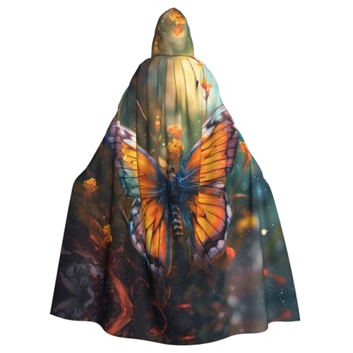 WHJSHOP Wunderschöner Umhang mit Kapuze für Erwachsene, Schmetterlingsmuster, für Halloween, Rollenspiele und Kostümpartys von WHJSHOP