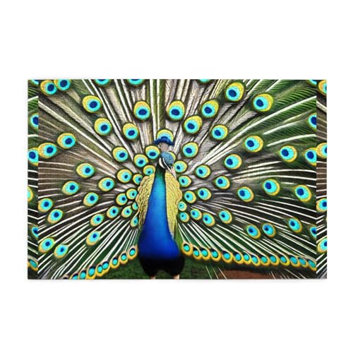 Whjshop 1000 Teile Puzzle Elegantes Pfau Druck Qualität Holzpuzzle für Erwachsene und Kinder, lustige Puzzles, Stressabbau Puzzles von WHJSHOP