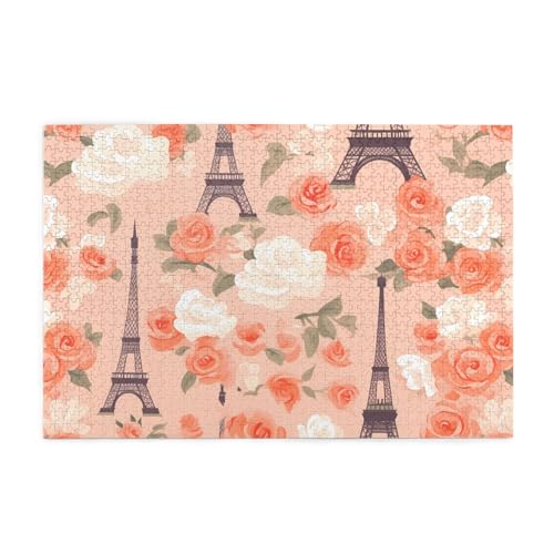 Whjshop Paris Eiffelturm mit Blumen, Druckqualität, Holzpuzzle für Erwachsene und Kinder, lustige Puzzles, Stressabbau-Puzzles, 1000 Teile Whjshop Paris Eiffelturm mit Blumen, Druckqualität, Holzpuzzle für Erwachsene und Kinder, lustige Puzzles, Stressabbau-Puzzles, 1000 Teile von WHJSHOP