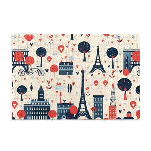 Whjshop Paris Puzzles, 1000 Teile, Druckqualität, Holzpuzzle für Erwachsene und Kinder, lustige Puzzles, Stressabbau-Puzzles von WHJSHOP