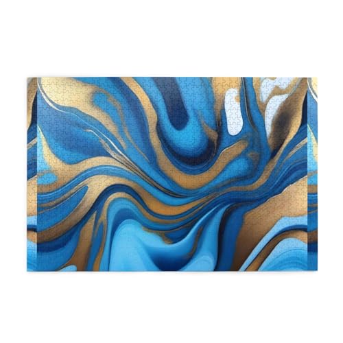 Whjshop Puzzle 1000 Teile Gold Blau Paarung Druck Qualität Holzpuzzle für Erwachsene und Kinder, lustige Puzzles, Stressabbau Puzzles Whjshop Puzzle 1000 Teile Gold Blau Paarung Druck Qualität Holzpuzzle für Erwachsene und Kinder, lustige Puzzles, Stressabbau Puzzles von WHJSHOP