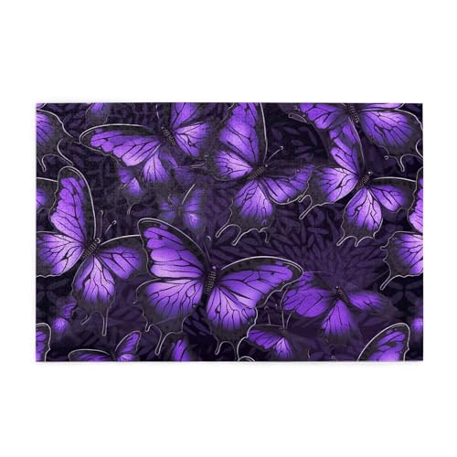 Whjshop Puzzle 1000 Teile Lila und Schwarz Schmetterling Druck Qualität Holzpuzzle für Erwachsene und Kinder, lustige Puzzles, Stressabbau Puzzles von WHJSHOP