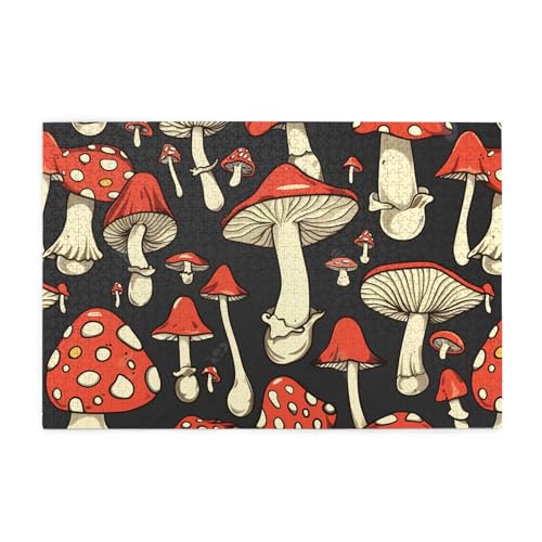 Whjshop Puzzles, 1000 Teile, Cartoon-Pilze, Druckqualität, Holzpuzzle für Erwachsene und Kinder, lustige Puzzles, Stressabbau-Puzzles von WHJSHOP