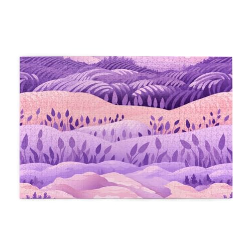 Whjshop Puzzles, 1000 Teile, Lavendelfelder, Druckqualität, Holzpuzzle für Erwachsene und Kinder, lustige Puzzles, Stressabbau-Puzzles von WHJSHOP