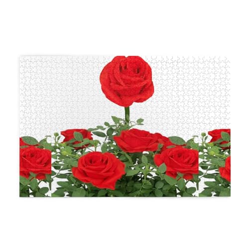 Whjshop Puzzles, 1000 Teile, Motiv: Blühende Rosen, Druckqualität, Holzpuzzle für Erwachsene und Kinder, lustige Puzzles, Stressabbau-Puzzles von WHJSHOP