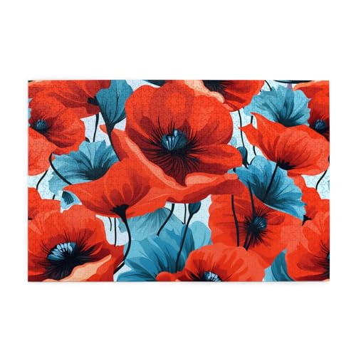 Whjshop Puzzles, 1000 Teile, Motiv: Mohnblumen, lebendige Blütenblätter, Druckqualität, Holzpuzzle für Erwachsene und Kinder, lustige Puzzles, Stressabbau-Puzzles Whjshop Puzzles, 1000 Teile, Motiv: Mohnblumen, lebendige Blütenblätter, Druckqualität, Holzpuzzle für Erwachsene und Kinder, lustige Puzzles, Stressabbau-Puzzles von WHJSHOP