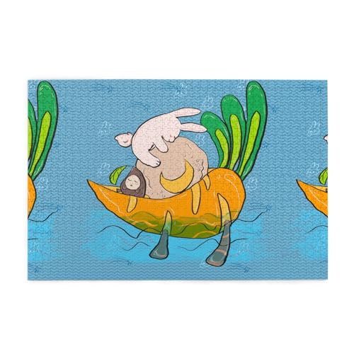 Whjshop Puzzles, 1000 Teile, Motiv: Sonnenblumenkerne und Kaninchen, Druckqualität, Holzpuzzle für Erwachsene und Kinder, lustige Puzzles, Stressabbau-Puzzles von WHJSHOP