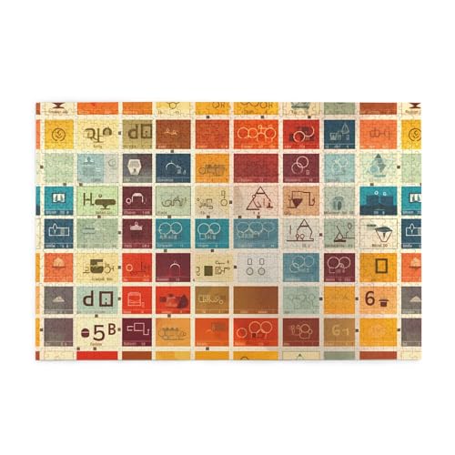 Whjshop Puzzles, 1000 Teile, Periodensystem der Elemente, Druckqualität, Holzpuzzle für Erwachsene und Kinder, lustige Puzzles, Stressabbau-Puzzles Whjshop Puzzles, 1000 Teile, Periodensystem der Elemente, Druckqualität, Holzpuzzle für Erwachsene und Kinder, lustige Puzzles, Stressabbau-Puzzles von WHJSHOP