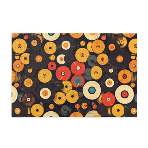 Whjshop Puzzles, 1000 Teile, Vintage-Vinyl-Schallplattendruck, hochwertiges Holzpuzzle für Erwachsene und Kinder, lustige Puzzles, Stressabbau-Puzzles von WHJSHOP