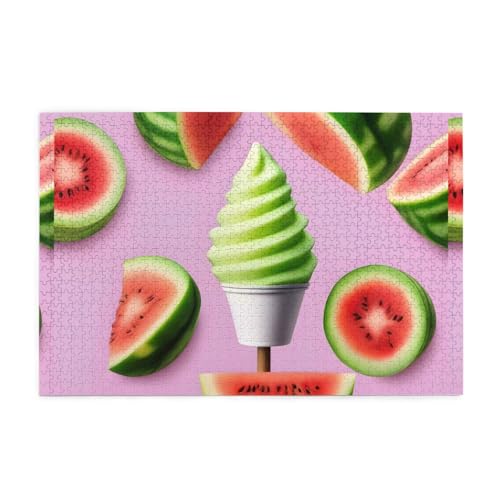 Whjshop Puzzles, 1000 Teile, Wassermelone, Eiscreme, Druckqualität, Holzpuzzle für Erwachsene und Kinder, lustige Puzzles, Stressabbau-Puzzles Whjshop Puzzles, 1000 Teile, Wassermelone, Eiscreme, Druckqualität, Holzpuzzle für Erwachsene und Kinder, lustige Puzzles, Stressabbau-Puzzles von WHJSHOP