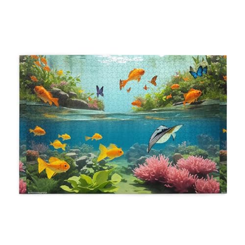 Whjshop Puzzles, 1000 Teile, Wasserpflanzen und Fische, Druckqualität, Holzpuzzle für Erwachsene und Kinder, lustige Puzzles, Stressabbau-Puzzles Whjshop Puzzles, 1000 Teile, Wasserpflanzen und Fische, Druckqualität, Holzpuzzle für Erwachsene und Kinder, lustige Puzzles, Stressabbau-Puzzles von WHJSHOP