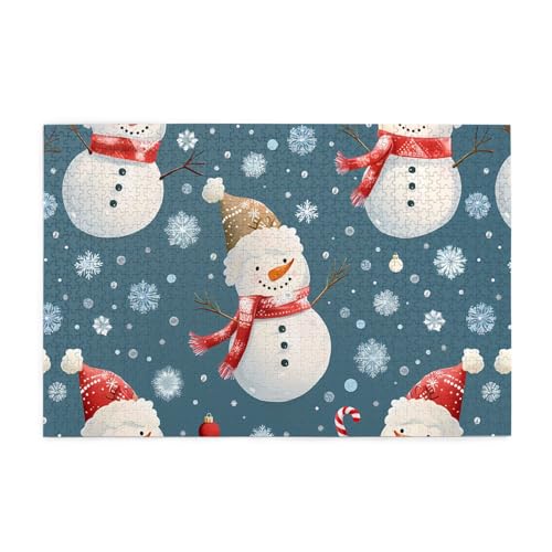 Whjshop Puzzles, 1000 Teile, Weihnachts-Karton, Schneemann, Druckqualität, Holzpuzzle für Erwachsene und Kinder, lustige Puzzles, Stressabbau-Puzzles von WHJSHOP