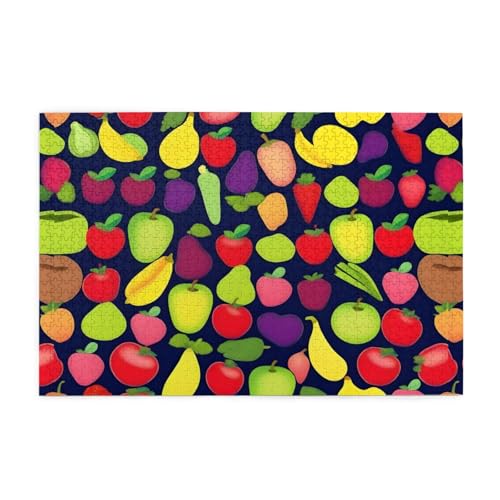 Whjshop Puzzles, 1000 Teile, bunte Früchte, Druckqualität, Holzpuzzle für Erwachsene und Kinder, lustige Puzzles, Stressabbau-Puzzles von WHJSHOP