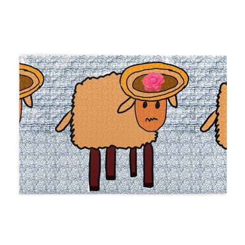 Whjshop Puzzles, 1000 Teile, ein Minderheits-Schaf, Druckqualität, Holzpuzzle für Erwachsene und Kinder, lustige Puzzles, Stressabbau-Puzzles von WHJSHOP