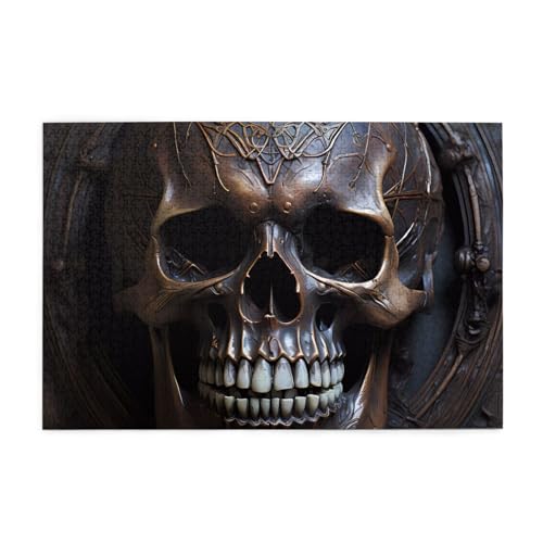 Whjshop Puzzles, 1000 Teile, kupferfarbene Totenkopf-Drucke, pädagogische, intellektuelle Holzpuzzles, lustige Puzzles, Stressabbau-Puzzles Whjshop Puzzles, 1000 Teile, kupferfarbene Totenkopf-Drucke, pädagogische, intellektuelle Holzpuzzles, lustige Puzzles, Stressabbau-Puzzles von WHJSHOP