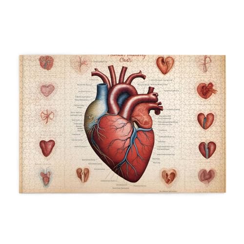 Whjshop Puzzles, 1000 Teile, menschliche Anatomie, Herzdiagramm, druckt pädagogische intellektuelle Holzpuzzles, lustige Puzzles, Stressabbau-Puzzles Whjshop Puzzles, 1000 Teile, menschliche Anatomie, Herzdiagramm, druckt pädagogische intellektuelle Holzpuzzles, lustige Puzzles, Stressabbau-Puzzles von WHJSHOP