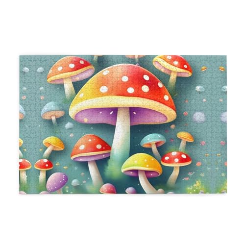Whjshop Puzzles, 1000 Teile, niedliche farbige Pilze, pädagogische, intellektuelle Holzpuzzles, lustige Puzzles, Stressabbau-Puzzles Whjshop Puzzles, 1000 Teile, niedliche farbige Pilze, pädagogische, intellektuelle Holzpuzzles, lustige Puzzles, Stressabbau-Puzzles von WHJSHOP