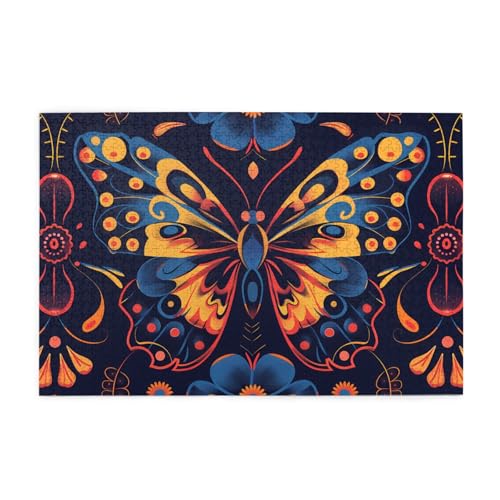 Whjshop Puzzles, 1000 Teile, schönes Schmetterlings-Druck-Qualitäts-Holzpuzzle für Erwachsene und Kinder, lustige Puzzles, Stressabbau-Puzzles von WHJSHOP