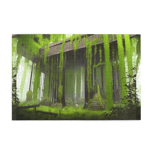 Whjshop Puzzles, 1000 Teile Whjshop Vegetated Cemetery Printing Quality Wooden Puzzle for Adults and Kids, Fun Puzzles, Stress Relieving Puzzles von WHJSHOP