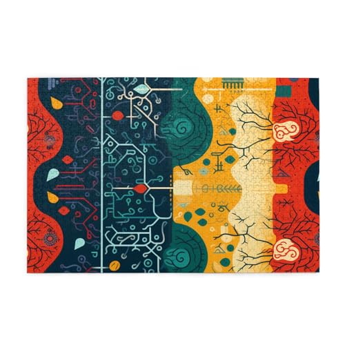 Whjshop Puzzles, 1000 Teile für linke und rechte Gehirnhälfte, Druckqualität, Holzpuzzle für Erwachsene und Kinder, lustige Puzzles, Stressabbau-Puzzles Whjshop Puzzles, 1000 Teile für linke und rechte Gehirnhälfte, Druckqualität, Holzpuzzle für Erwachsene und Kinder, lustige Puzzles, Stressabbau-Puzzles von WHJSHOP