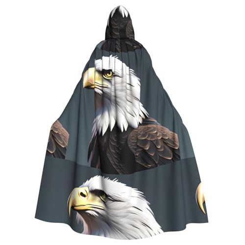 WHJSSF 3D Weißkopfseeadleraufdruck, Halloween-Umhang mit Kapuze, für Rollenspiele, Bühnenkostüme, Partys, pflegeleicht WHJSSF 3D Weißkopfseeadleraufdruck, Halloween-Umhang mit Kapuze, für Rollenspiele, Bühnenkostüme, Partys, pflegeleicht von WHJSSF