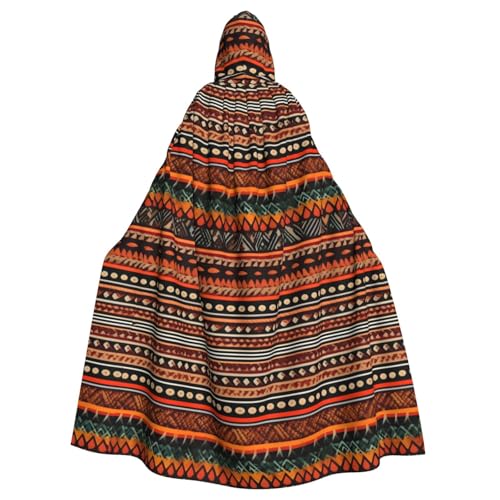 WHJSSF Afrikanischer Tribal-Umhang mit ethnischer Textur, Halloween, Erwachsenen-Kapuzenumhang für Rollenspiele, Bühnenkostüme, Partys, pflegeleicht von WHJSSF
