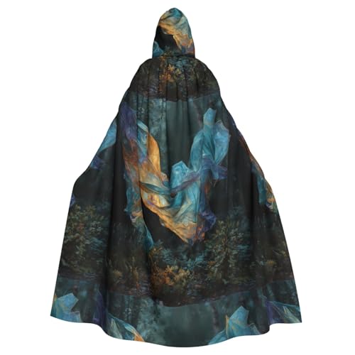 WHJSSF Aurora Tüll-Aufdruck, Halloween-Umhang mit Kapuze, für Erwachsene, super großer Kapuzenumhang ohne Reißverschluss von WHJSSF