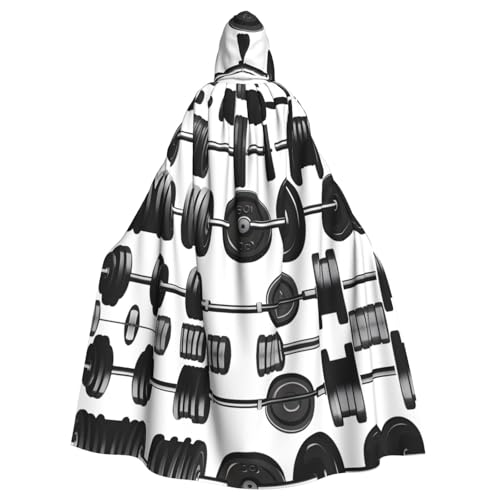 WHJSSF Barbell Prints Halloween Erwachsene Kapuzenumhang – Super großer Kapuzenumhang ohne Reißverschluss von WHJSSF