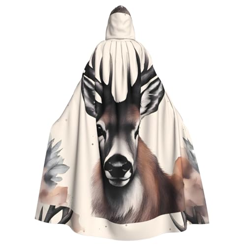 WHJSSF Beauty Deer Prints Halloween Erwachsene Kapuzenumhang Umhang für Rollenspiele, Bühnenkostüme, Partys, pflegeleicht WHJSSF Beauty Deer Prints Halloween Erwachsene Kapuzenumhang Umhang für Rollenspiele, Bühnenkostüme, Partys, pflegeleicht von WHJSSF