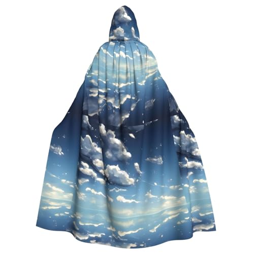 WHJSSF Blauer Himmel und weiße Wolken, Halloween-Umhang mit Kapuze, für Rollenspiele, Bühnenkostüme, Partys, pflegeleicht WHJSSF Blauer Himmel und weiße Wolken, Halloween-Umhang mit Kapuze, für Rollenspiele, Bühnenkostüme, Partys, pflegeleicht von WHJSSF