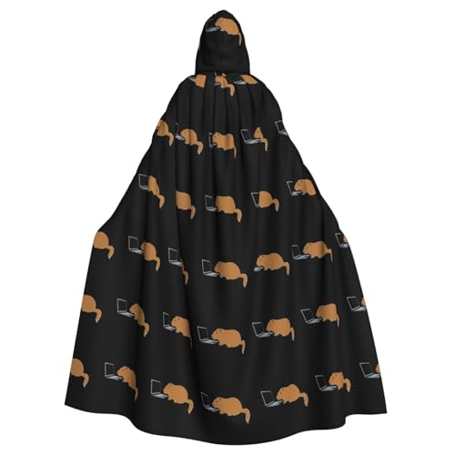 WHJSSF Capybara Umhang mit harter Aufdruck, Halloween, Erwachsene, mit Kapuze, für Rollenspiele, Bühnenkostüme, Partys, pflegeleicht WHJSSF Capybara Umhang mit harter Aufdruck, Halloween, Erwachsene, mit Kapuze, für Rollenspiele, Bühnenkostüme, Partys, pflegeleicht von WHJSSF