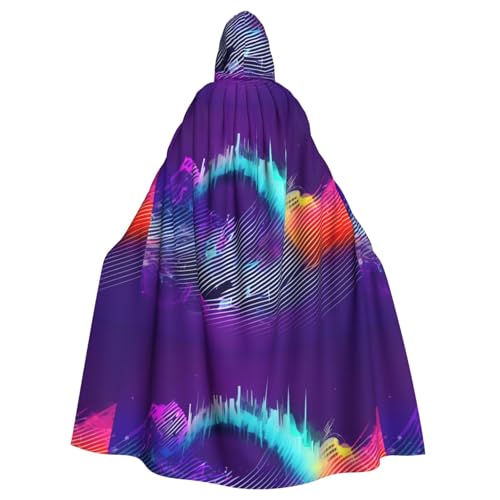 WHJSSF Coole Musik Sound Wave Prints Halloween Erwachsene Kapuzenumhang – Super großer Kapuzenumhang ohne Reißverschluss WHJSSF Coole Musik Sound Wave Prints Halloween Erwachsene Kapuzenumhang – Super großer Kapuzenumhang ohne Reißverschluss von WHJSSF