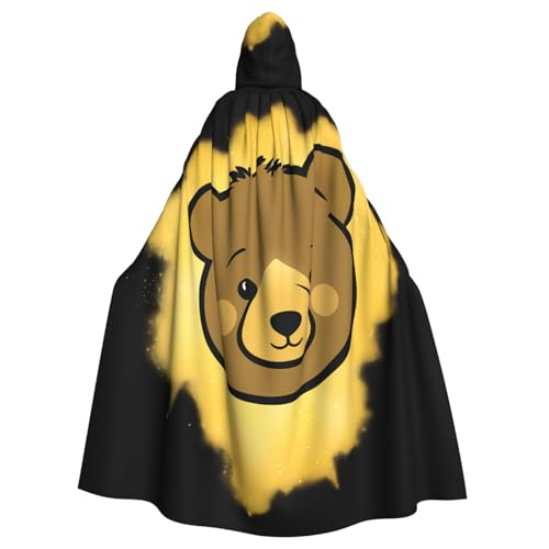WHJSSF Der kleine Bär im Goldpulverdruck Halloween Erwachsenen-Kapuzenumhang – super großer Kapuzenumhang ohne Reißverschluss WHJSSF Der kleine Bär im Goldpulverdruck Halloween Erwachsenen-Kapuzenumhang – super großer Kapuzenumhang ohne Reißverschluss von WHJSSF