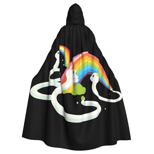 WHJSSF Drei kleine weiße Schlangen unter dem Regenbogen-Druck, Halloween-Umhang für Erwachsene, Kapuzenumhang für Rollenspiele, Bühnenkostüme, Partys, pflegeleicht WHJSSF Drei kleine weiße Schlangen unter dem Regenbogen-Druck, Halloween-Umhang für Erwachsene, Kapuzenumhang für Rollenspiele, Bühnenkostüme, Partys, pflegeleicht von WHJSSF