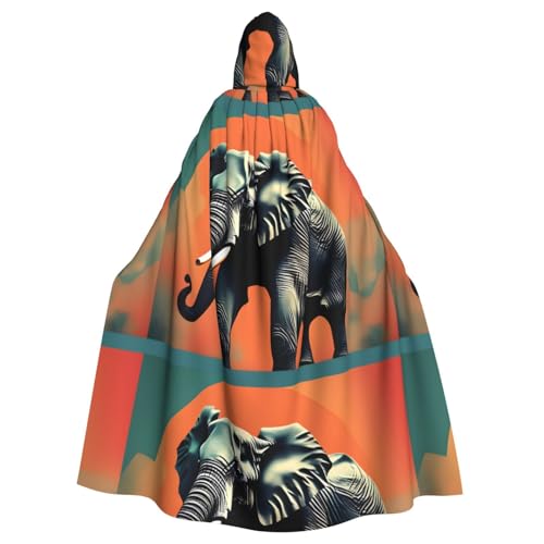 WHJSSF Elefanten-Kunstdrucke Halloween Erwachsene Kapuzenumhang – super großer Kapuzenumhang ohne Reißverschluss WHJSSF Elefanten-Kunstdrucke Halloween Erwachsene Kapuzenumhang – super großer Kapuzenumhang ohne Reißverschluss von WHJSSF