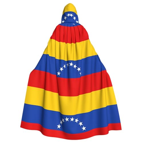 WHJSSF Flagge von Venezuela, bedruckt, Halloween, Erwachsenen-Kapuzenumhang für Rollenspiele, Bühnenkostüme, Partys, pflegeleicht WHJSSF Flagge von Venezuela, bedruckt, Halloween, Erwachsenen-Kapuzenumhang für Rollenspiele, Bühnenkostüme, Partys, pflegeleicht von WHJSSF
