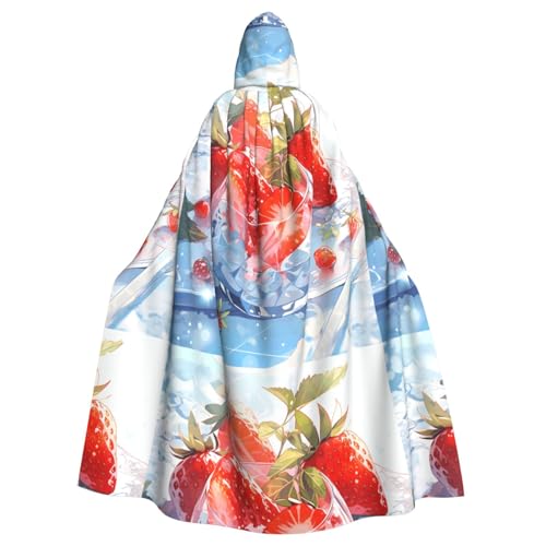 WHJSSF Gefrorene Erdbeeren Drucke Halloween Erwachsene Kapuzenumhang Umhang für Rollenspiele, Bühnenkostüme, Partys, pflegeleicht WHJSSF Gefrorene Erdbeeren Drucke Halloween Erwachsene Kapuzenumhang Umhang für Rollenspiele, Bühnenkostüme, Partys, pflegeleicht von WHJSSF